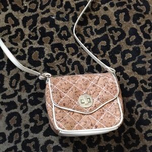 Sondra Roberts Tan Cork Patent Leather Crossbody